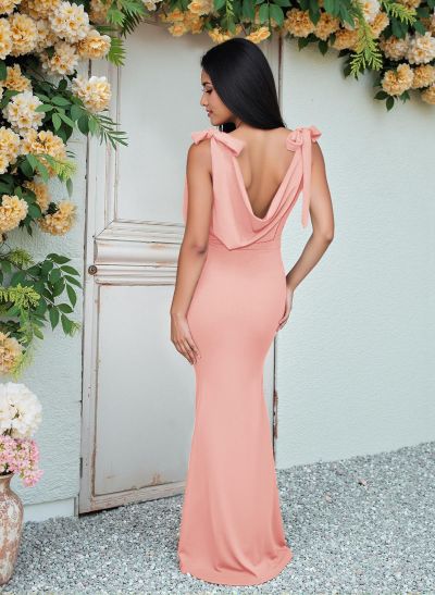 Cowl Neck Sleeveless Floor-Length Bridesmaid Dresses