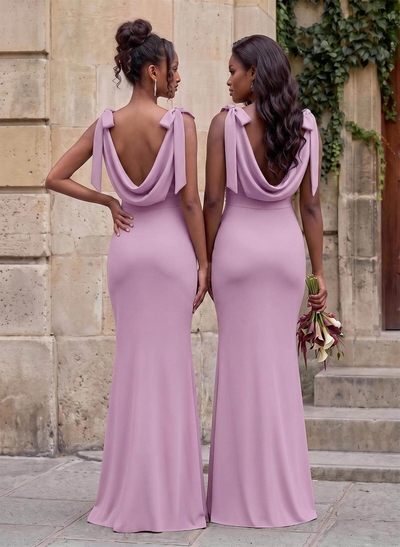 Cowl Neck Sleeveless Floor-Length Bridesmaid Dresses