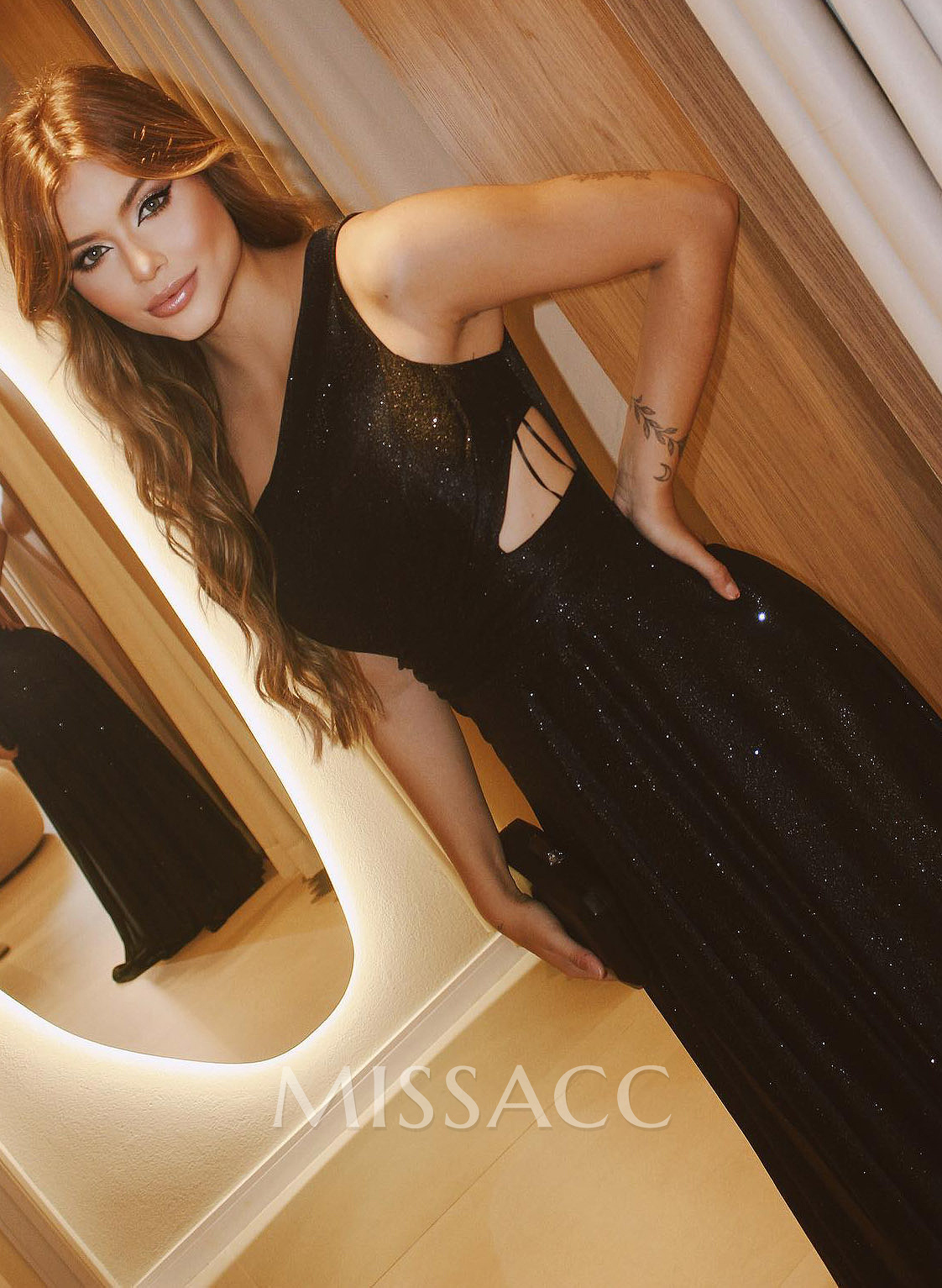 Sparkly One-Shoulder A-Line Evening Dresses