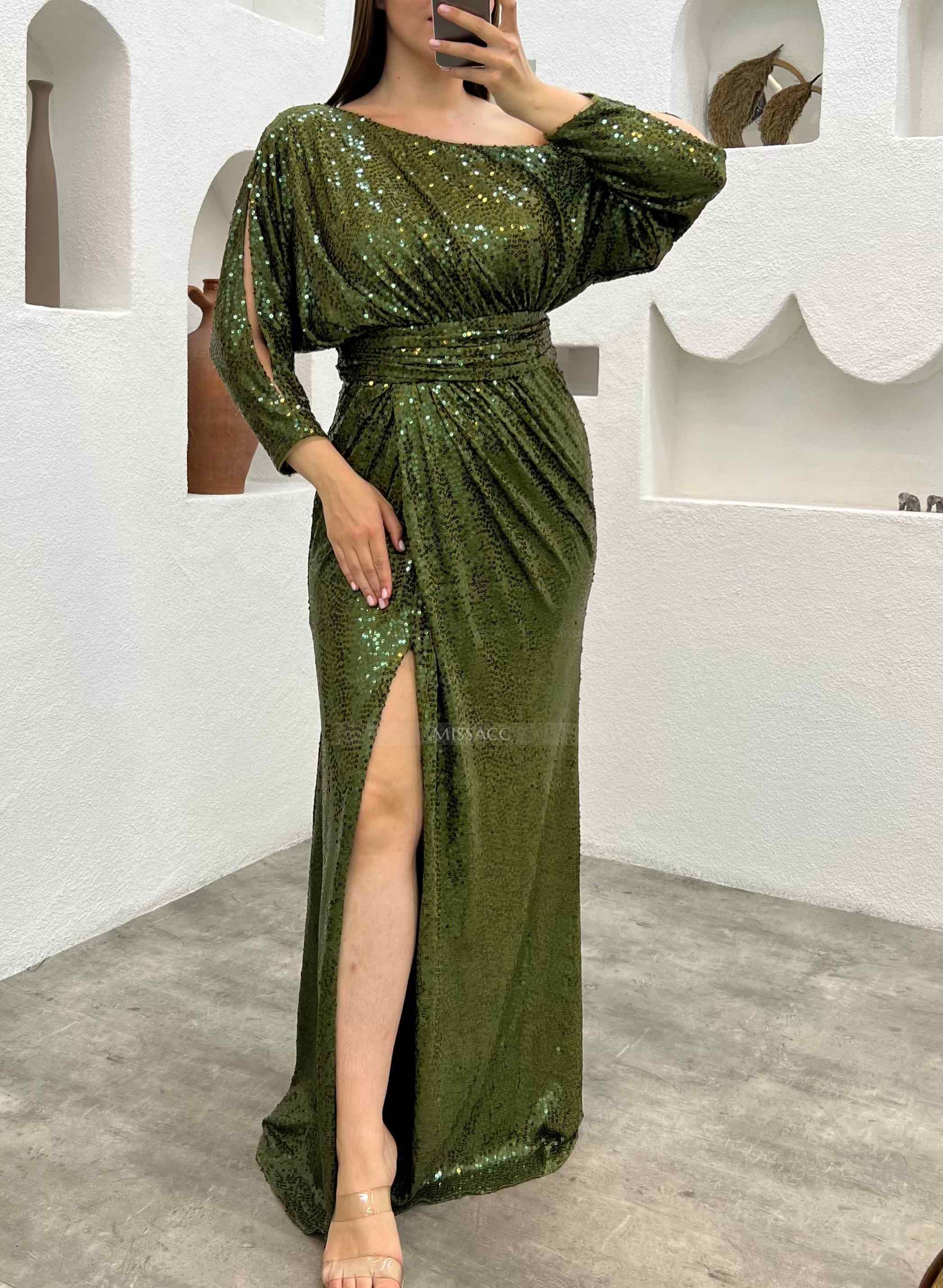 Sequined Long Sleeves Trumpet/Mermaid Evening Dresses