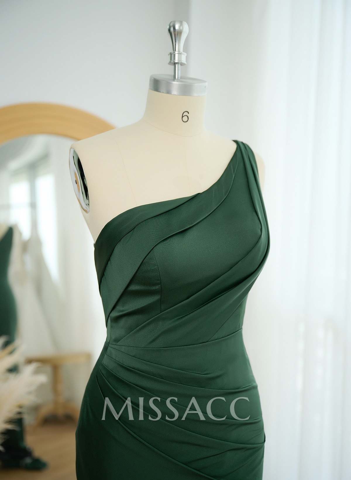 Sheath One-Shoulder Sleeveless Sweep Train Crepe Satin Evening Dresses Sheath One-Shoulder Sleeveless Sweep Train Crepe Satin Evening Dresses
