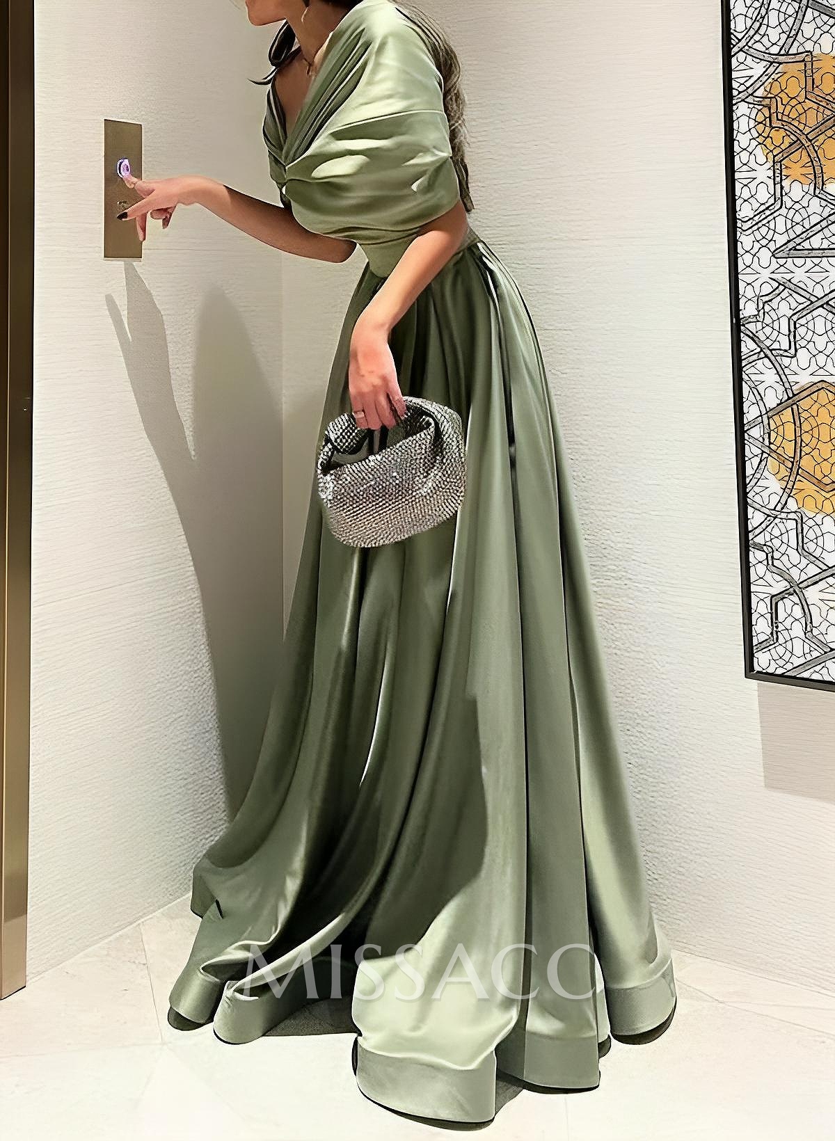 A-Line Sleeveless Sweep Train Simple Evening Dresses A-Line Sleeveless Sweep Train Simple Evening Dresses
