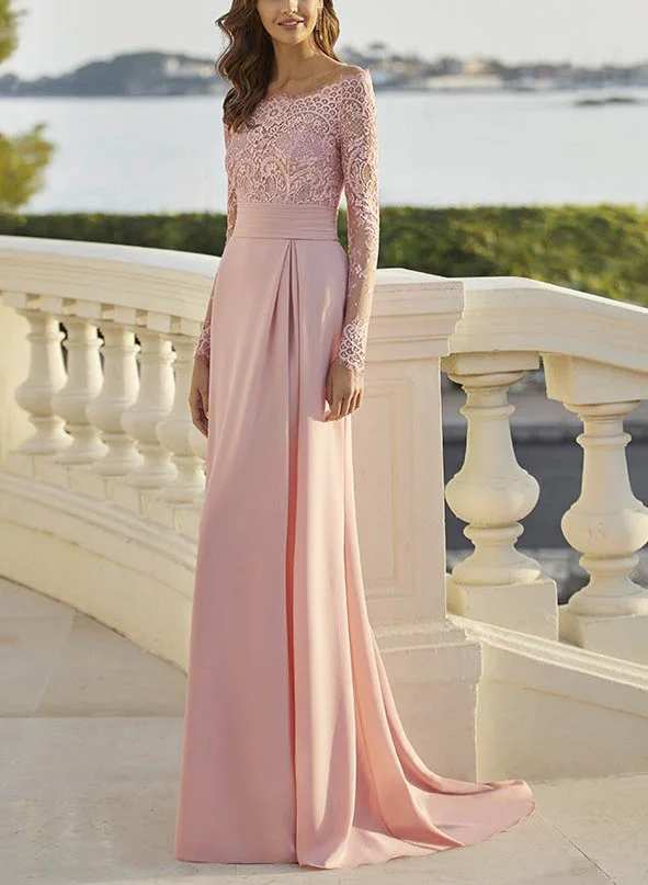 Lace Elegant Long Sleeves A-Line Evening Dresses - Missacc Canada Lace Elegant Long Sleeves A-Line Evening Dresses - Missacc Canada