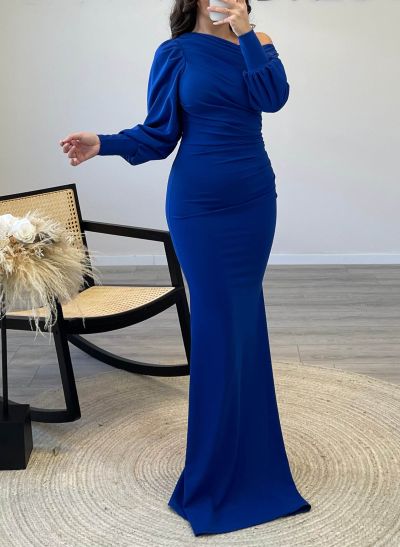 Cold Shoulder Long Sleeves Trumpet/Mermaid Simple Evening Dresses