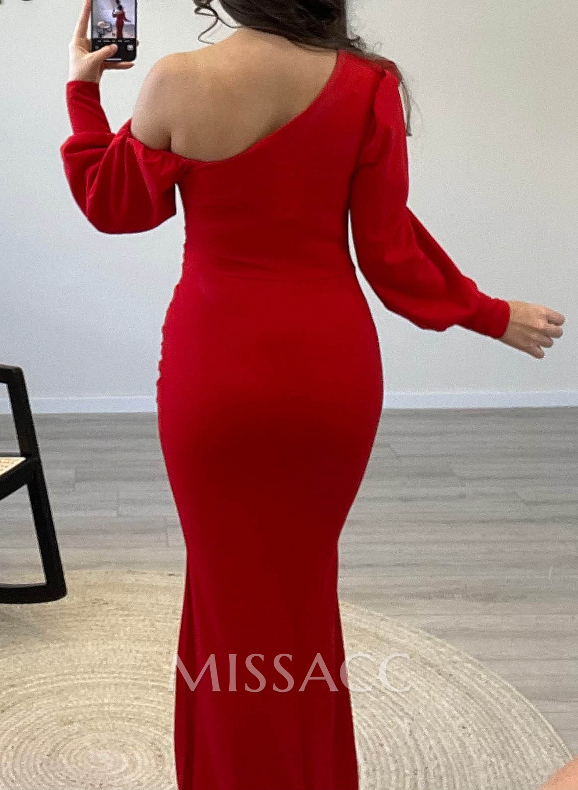 Cold Shoulder Long Sleeves Trumpet/Mermaid Simple Evening Dresses