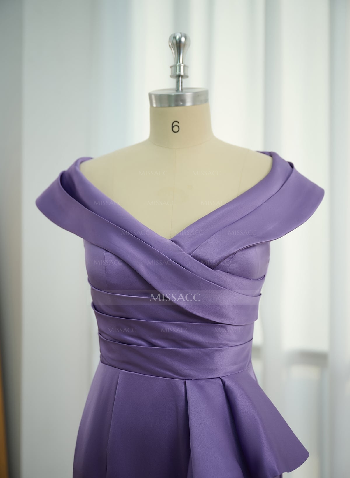 Cap Shoulder Sheath/Column Cascading Ruffles Evening Dresses