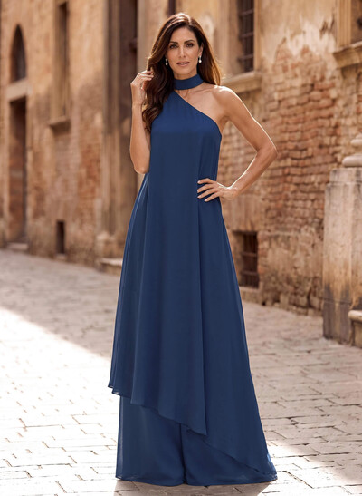 Sheath/Column Halter Sleeveless Chiffon Mother Of The Bride Dresses