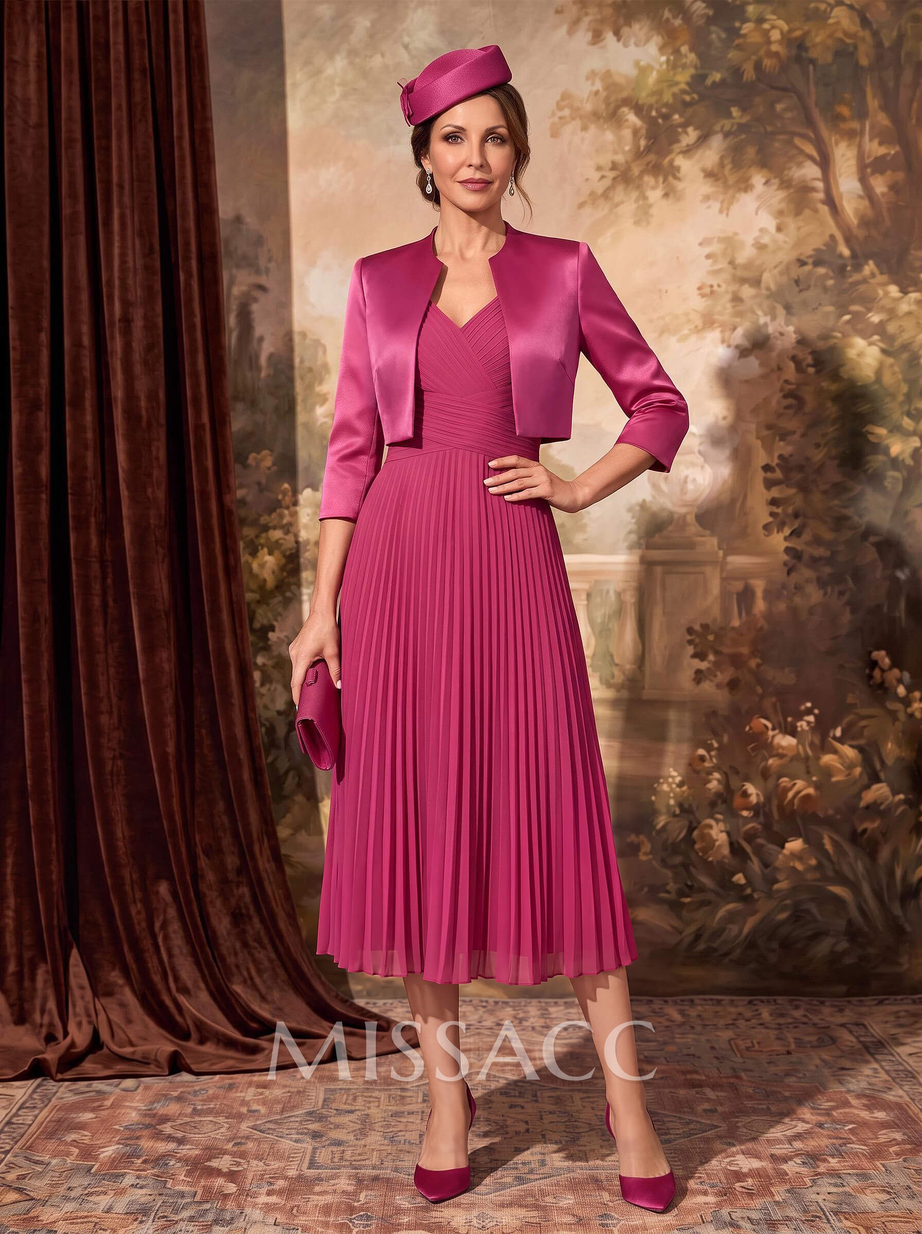 A-Line V-Neck Sleeveless Tea-Length Chiffon Mother Of The Bride Dresses A-Line V-Neck Sleeveless Tea-Length Chiffon Mother Of The Bride Dresses
