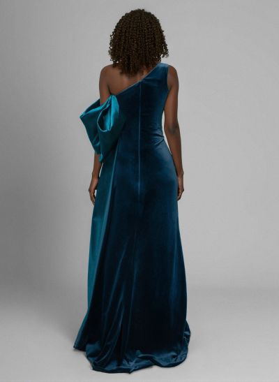 Sheath/Column One-Shoulder Satin/Velvet Mother Of The Bride Dresses