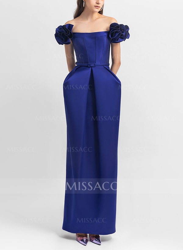 Sheath/Column Off-The-Shoulder Sleeveless Satin Mother Of The Bride Dresses