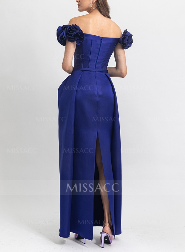 Sheath/Column Off-The-Shoulder Sleeveless Satin Mother Of The Bride Dresses