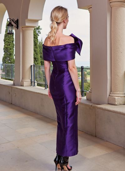 Sheath/Column Off-The-Shoulder Satin Mother Of The Bride Dresses