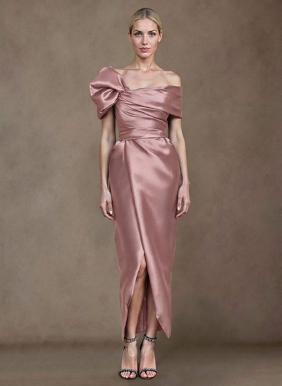 Sheath/Column Off-The-Shoulder Satin Mother Of The Bride Dresses