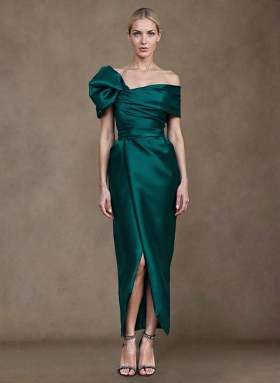 Sheath/Column Off-The-Shoulder Satin Mother Of The Bride Dresses