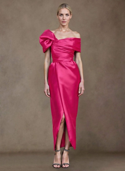 Sheath/Column Off-The-Shoulder Satin Mother Of The Bride Dresses