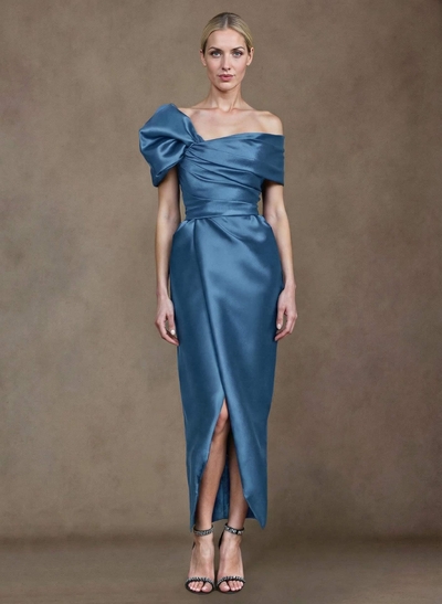 Sheath/Column Off-The-Shoulder Satin Mother Of The Bride Dresses