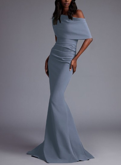Trumpet/Mermaid Asymmetrical Neck Elastic Satin Mother Of The Bride Dresses