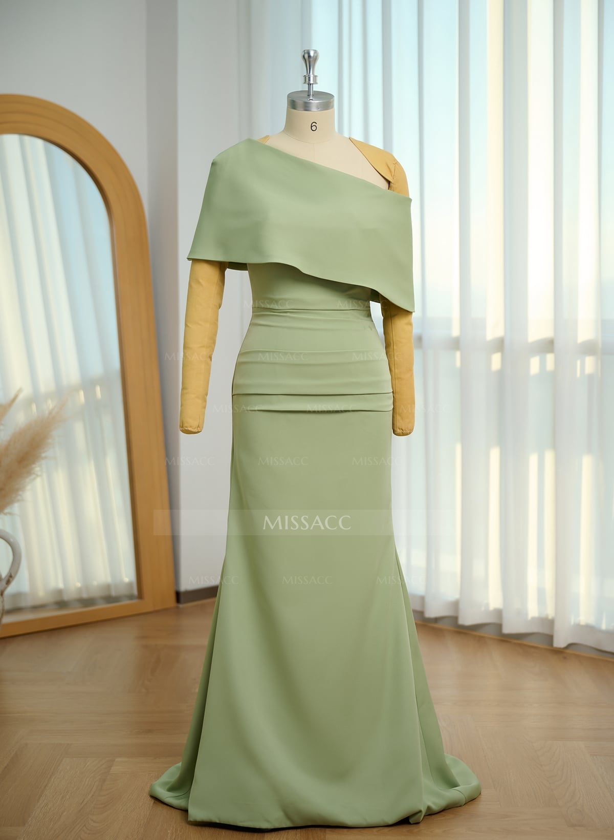 Trumpet/Mermaid Asymmetrical Neck Elastic Satin Mother Of The Bride Dresses