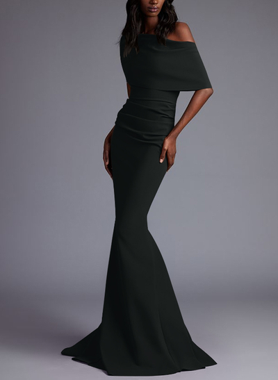 Trumpet/Mermaid Asymmetrical Neck Elastic Satin Mother Of The Bride Dresses