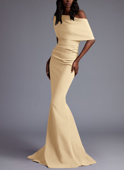 Trumpet/Mermaid Asymmetrical Neck Elastic Satin Mother Of The Bride Dresses