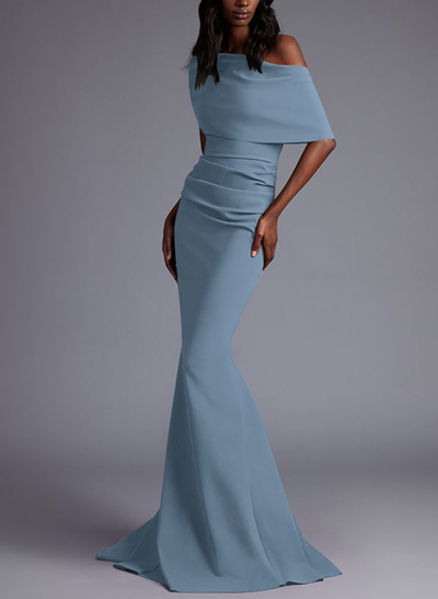 Trumpet/Mermaid Asymmetrical Neck Elastic Satin Mother Of The Bride Dresses