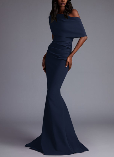 Trumpet/Mermaid Asymmetrical Neck Elastic Satin Mother Of The Bride Dresses