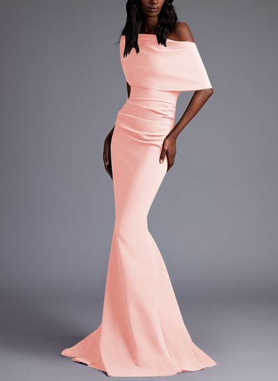 Trumpet/Mermaid Asymmetrical Neck Elastic Satin Mother Of The Bride Dresses