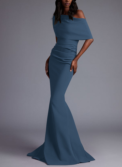 Trumpet/Mermaid Asymmetrical Neck Elastic Satin Mother Of The Bride Dresses