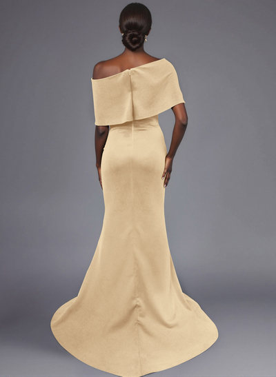 Trumpet/Mermaid Asymmetrical Neck Elastic Satin Mother Of The Bride Dresses