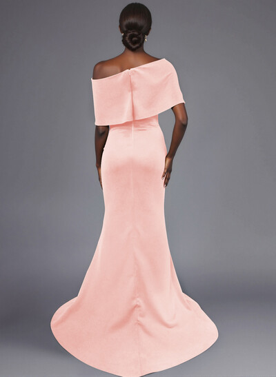 Trumpet/Mermaid Asymmetrical Neck Elastic Satin Mother Of The Bride Dresses