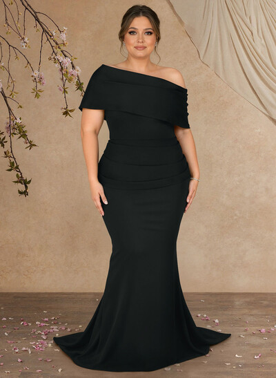 Trumpet/Mermaid Asymmetrical Neck Elastic Satin Mother Of The Bride Dresses