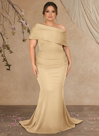 Trumpet/Mermaid Asymmetrical Neck Elastic Satin Mother Of The Bride Dresses