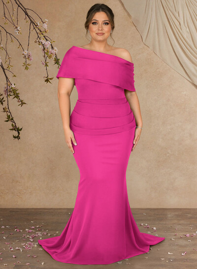 Trumpet/Mermaid Asymmetrical Neck Elastic Satin Mother Of The Bride Dresses