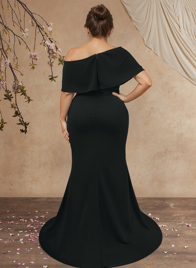 Trumpet/Mermaid Asymmetrical Neck Elastic Satin Mother Of The Bride Dresses