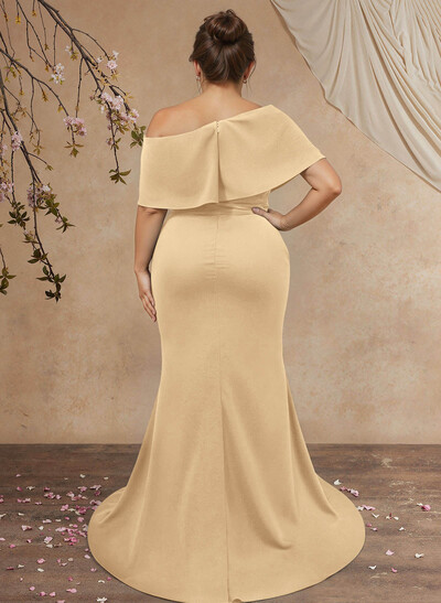 Trumpet/Mermaid Asymmetrical Neck Elastic Satin Mother Of The Bride Dresses