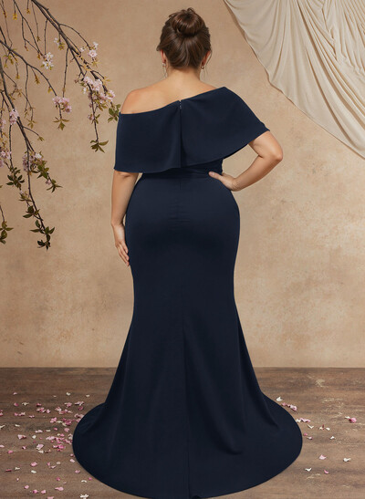 Trumpet/Mermaid Asymmetrical Neck Elastic Satin Mother Of The Bride Dresses