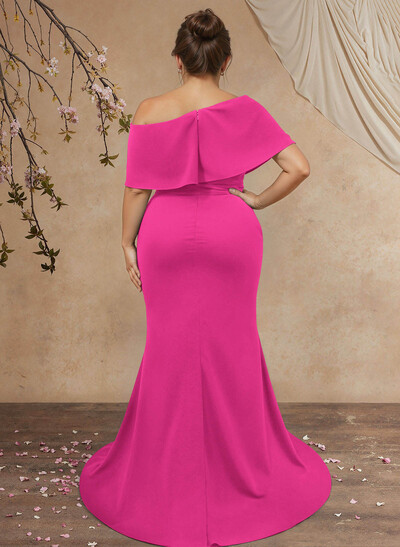 Trumpet/Mermaid Asymmetrical Neck Elastic Satin Mother Of The Bride Dresses