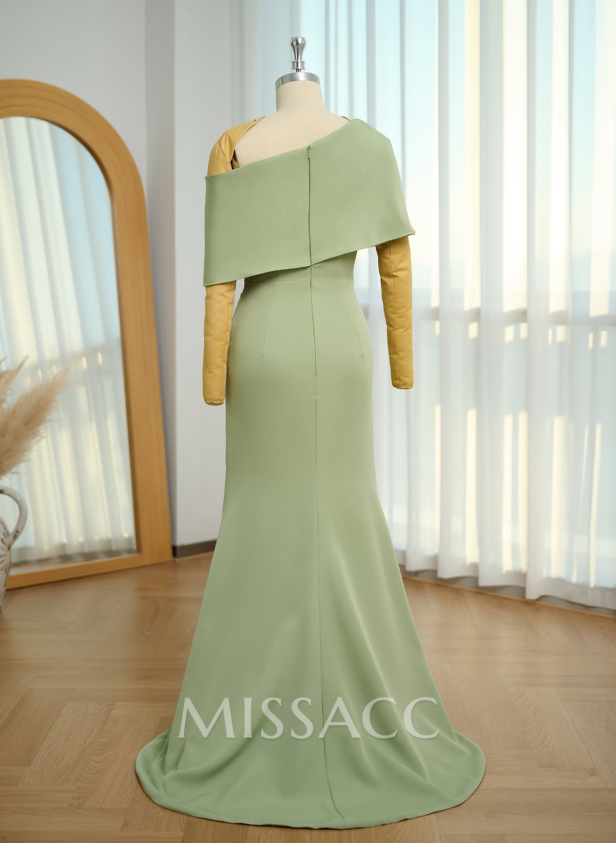 Trumpet/Mermaid Asymmetrical Neck Elastic Satin Mother Of The Bride Dresses