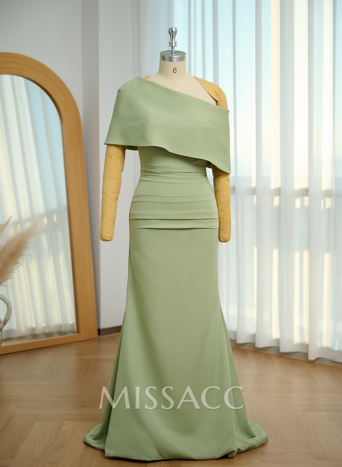 Trumpet/Mermaid Asymmetrical Neck Elastic Satin Mother Of The Bride Dresses