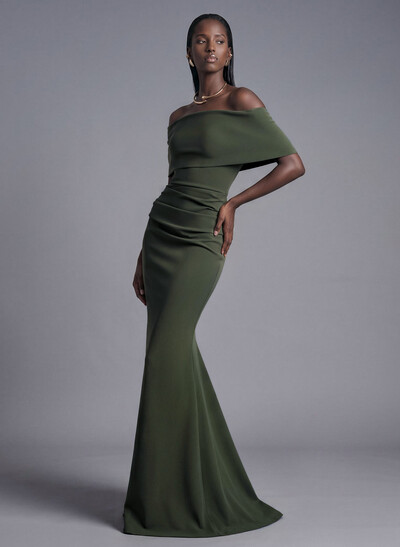 Trumpet/Mermaid Asymmetrical Neck Elastic Satin Mother Of The Bride Dresses