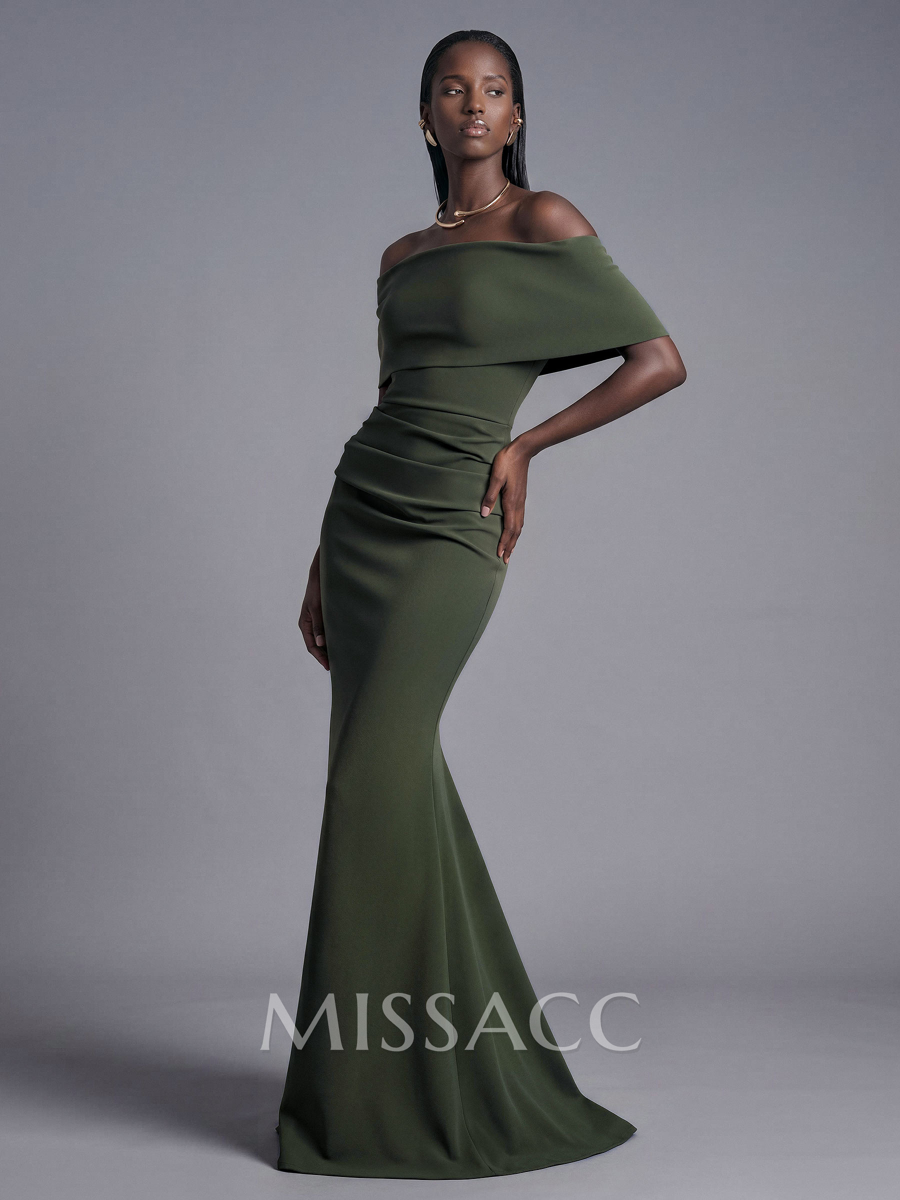 Trumpet/Mermaid Asymmetrical Neck Elastic Satin Mother Of The Bride Dresses