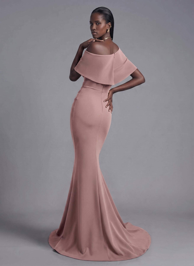 Trumpet/Mermaid Asymmetrical Neck Elastic Satin Mother Of The Bride Dresses