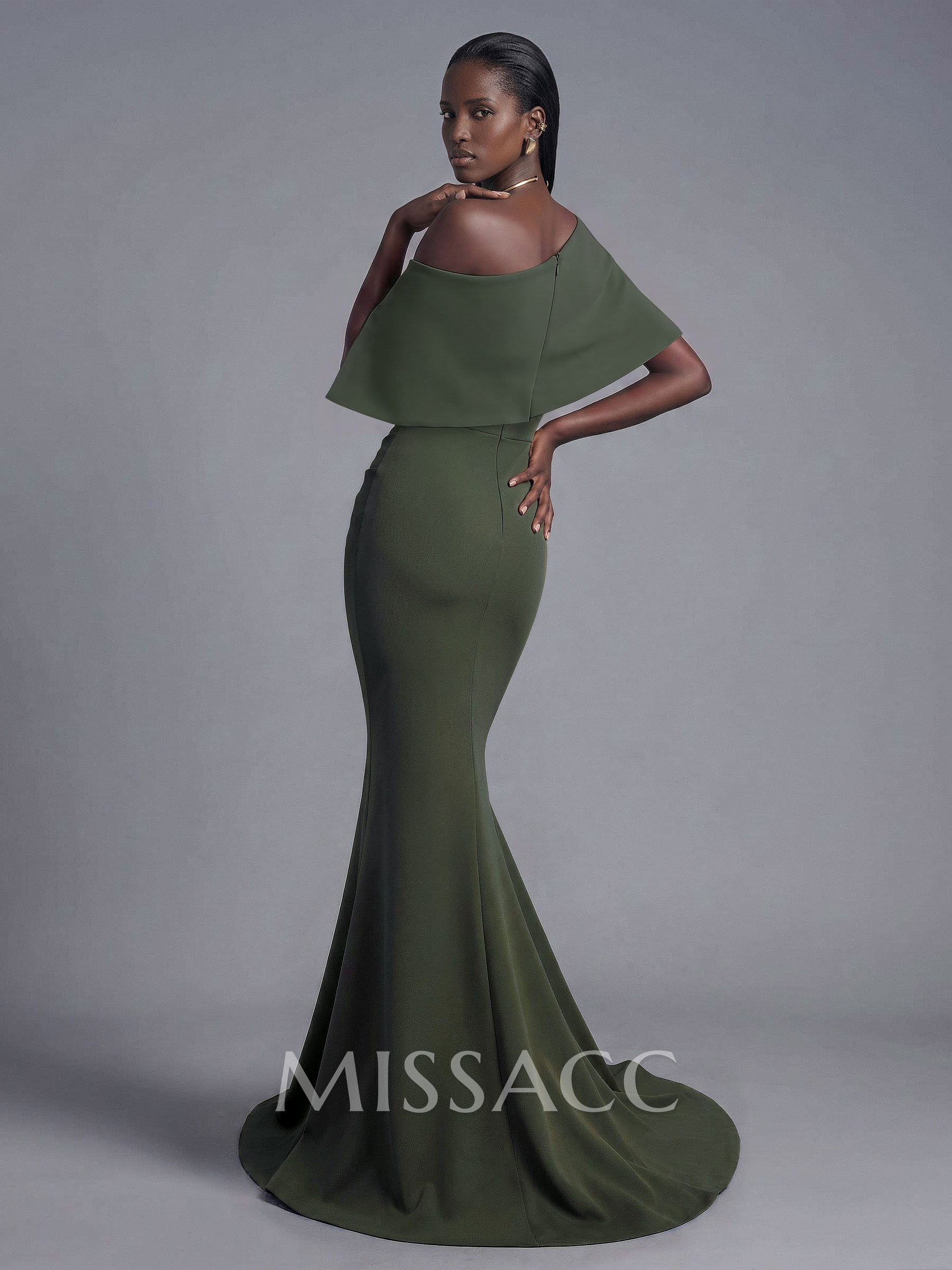Trumpet/Mermaid Asymmetrical Neck Elastic Satin Mother Of The Bride Dresses Trumpet/Mermaid Asymmetrical Neck Elastic Satin Mother Of The Bride Dresses