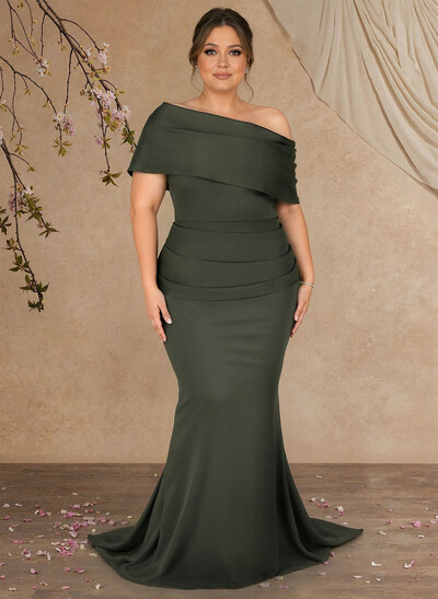 Trumpet/Mermaid Asymmetrical Neck Elastic Satin Mother Of The Bride Dresses
