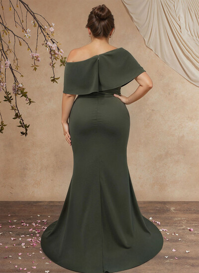 Trumpet/Mermaid Asymmetrical Neck Elastic Satin Mother Of The Bride Dresses
