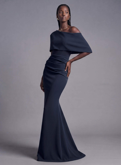 Trumpet/Mermaid Asymmetrical Neck Elastic Satin Mother Of The Bride Dresses