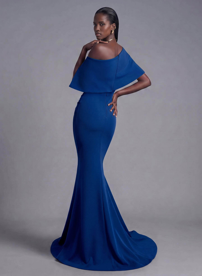 Trumpet/Mermaid Asymmetrical Neck Elastic Satin Mother Of The Bride Dresses