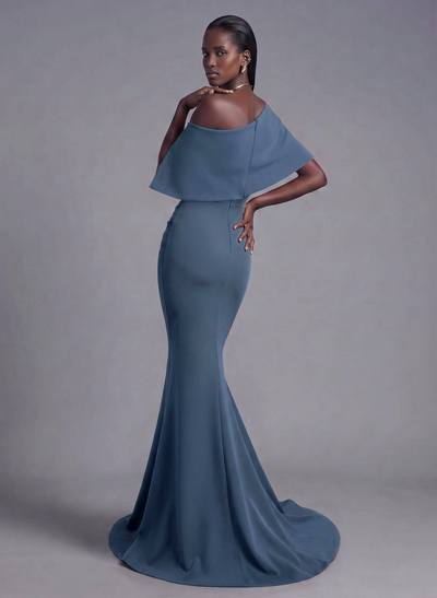Trumpet/Mermaid Asymmetrical Neck Elastic Satin Mother Of The Bride Dresses