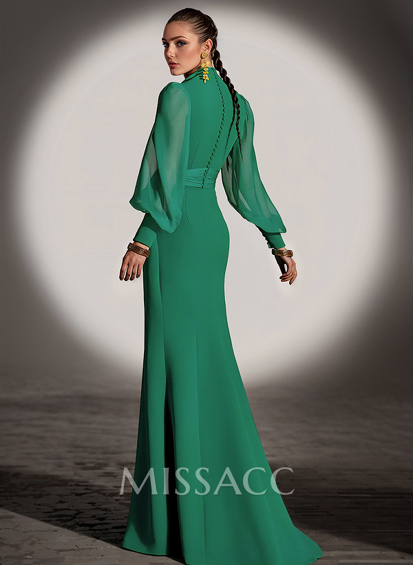 V-Neck Long Sleeves Simple Mother Of The Bride Dresses