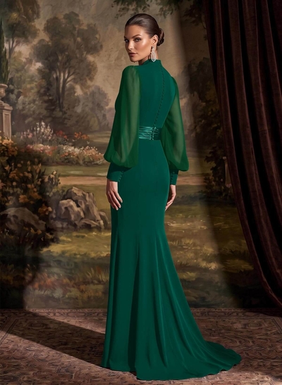 V-Neck Long Sleeves Simple Mother Of The Bride Dresses